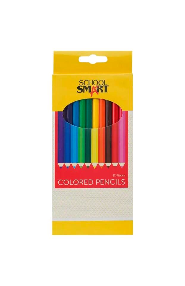 School Smart Colored Pencils, Assorted Colors, Pack of 12 245787